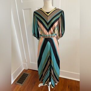 Zara Colorful Silk/Satin Dress.